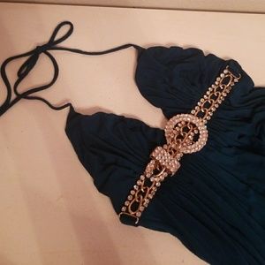 Long dark turquoise Sky maxi, xs